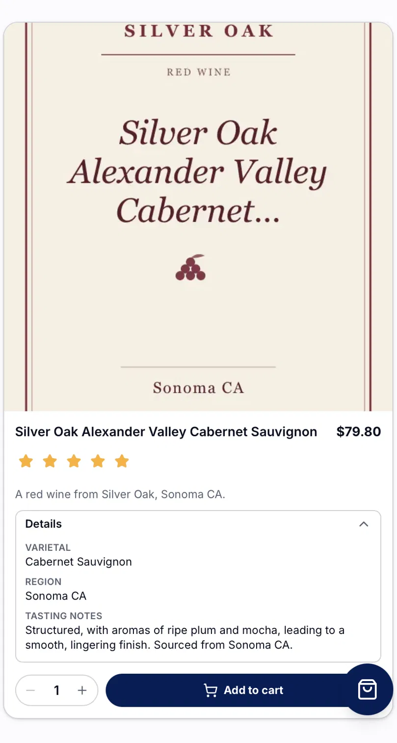 Tap a vendor, add to cart